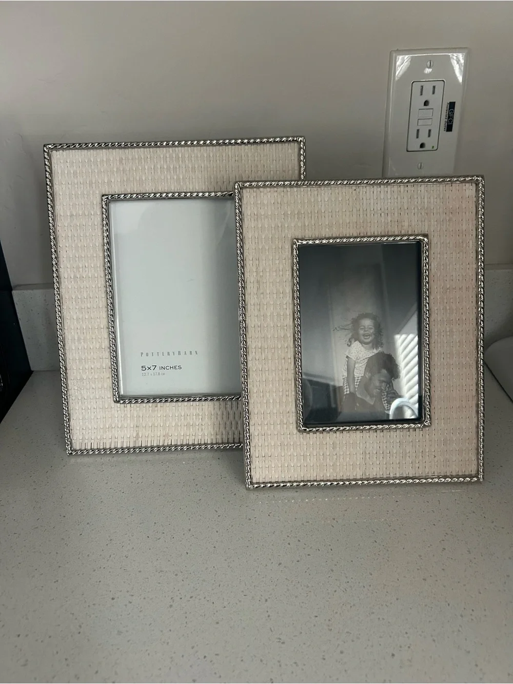 Pottery Barn Rattan Woven Picture Frames 5 x 7” and 4 x 6” NEW